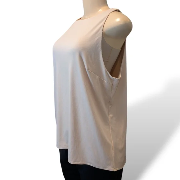 Express Cream Dressy Long Hem Double Lined Sleeveless Tank Top Women's Large NWT - Picture 15 of 16